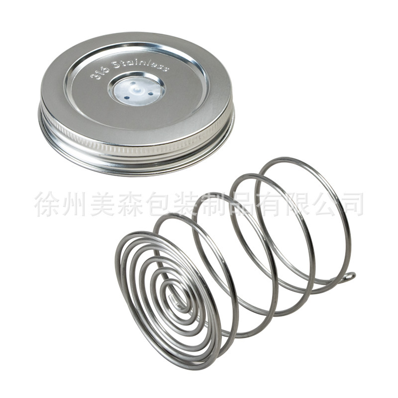 Cross-Border New Product Fermentation Mason Jar Lid 316 Stainless Steel Spring Pressure Lid Mason Fermentation Lid Wide Mouth Stainless Steel Cross-Border New Product Fermentation Mason Jar Lid 316 Stainless Steel Spring Pressure Lid Mason Fermentation Lid Wide Mouth Stainless Steel