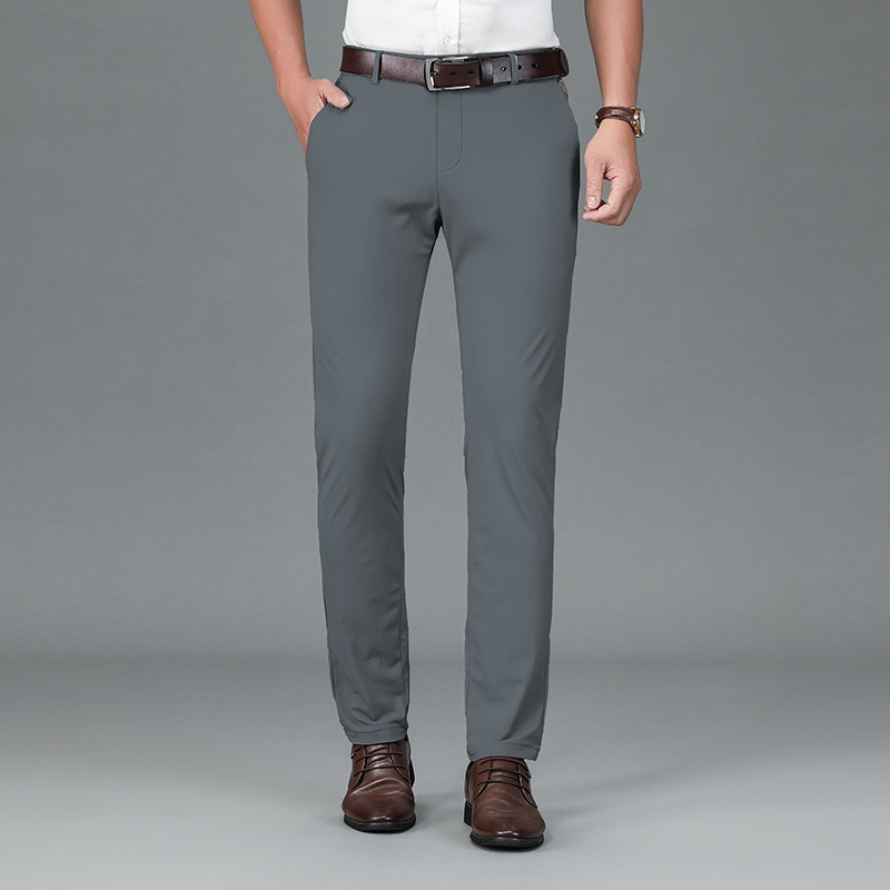 2025 New Summer Casual Pants, Dad Wear, Loose Straight Pants, Smooth and Versatile, Middle-Aged Men's Long Pants