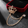 High-end fashionable brooch English style, suit, chain, pin, retro badge lapel pin, British style