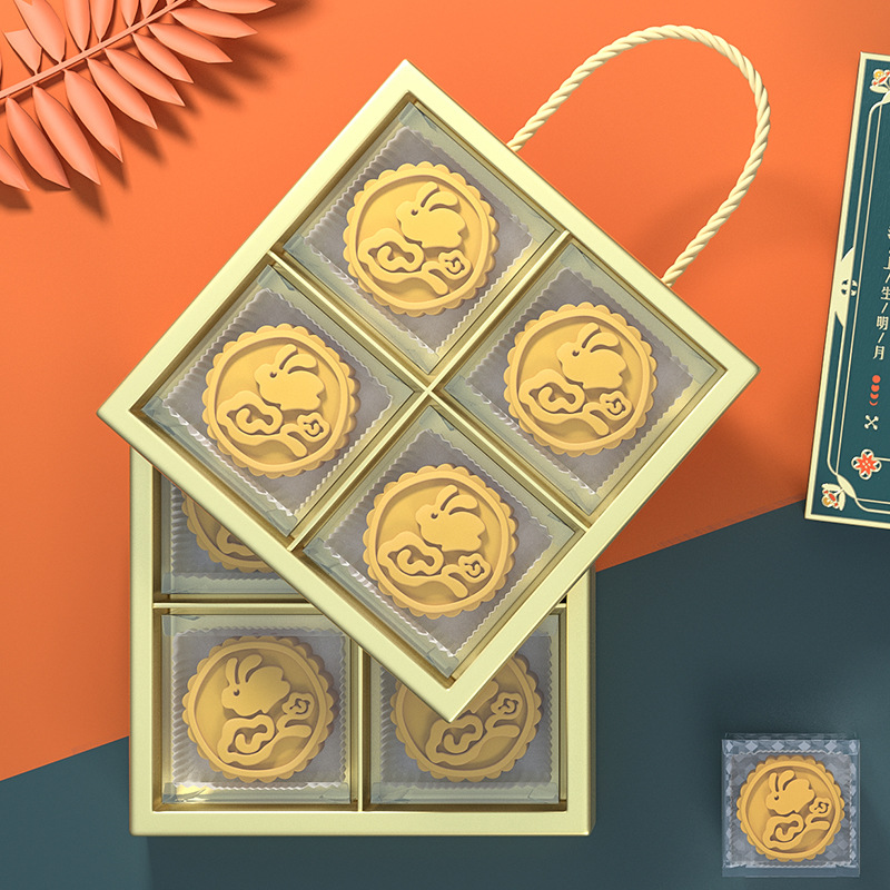 加工中秋礼盒国潮6粒装创意中秋节月饼包装盒中国风月饼礼盒现货