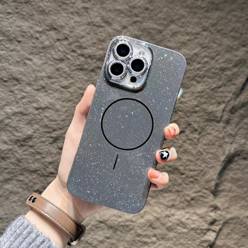 国境を越えた星空フラッシュ粉の細い磁気吸引はリンゴ16携帯電話ケースiPhone15精穴保護カバー1314全包を適用する|undefined