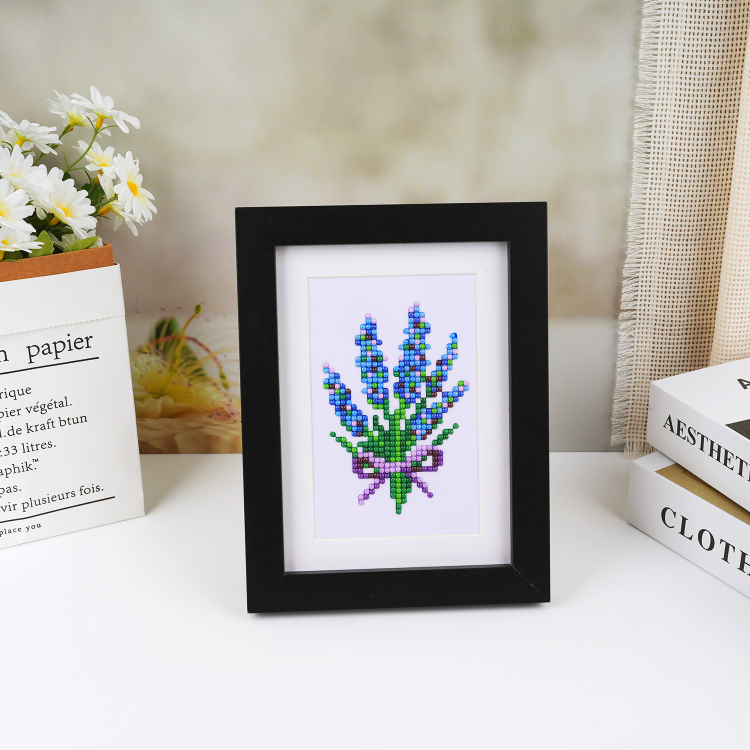 Venta caliente independiente 5D pintura de diamantes DIY 5 * 7 pulgadas pintura al óleo sin marco de flores de flores de flores transfronterizas