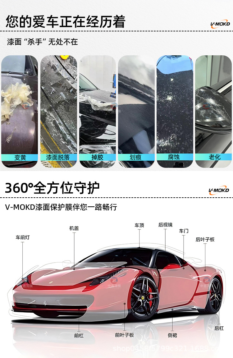 Ppf Paint Protective Film Invisible Car Clothing Wholesale Tpu Hydrophobic Self-Healing Car Film Transparent Film Factory Direct Sale