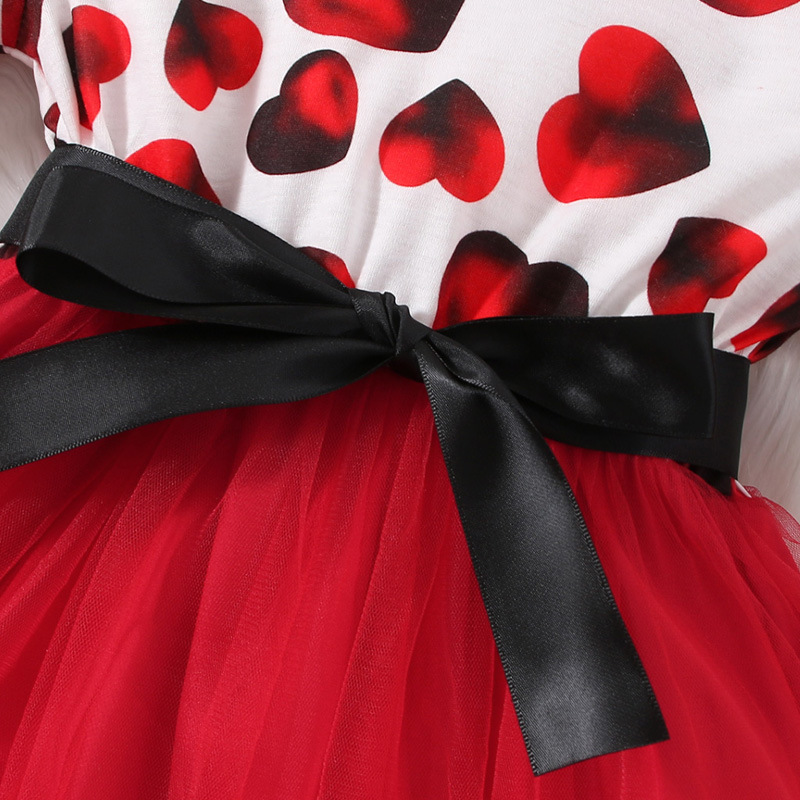 Valentine's Day Fashion Heart Shape Polyester Girls Dresses display picture 5