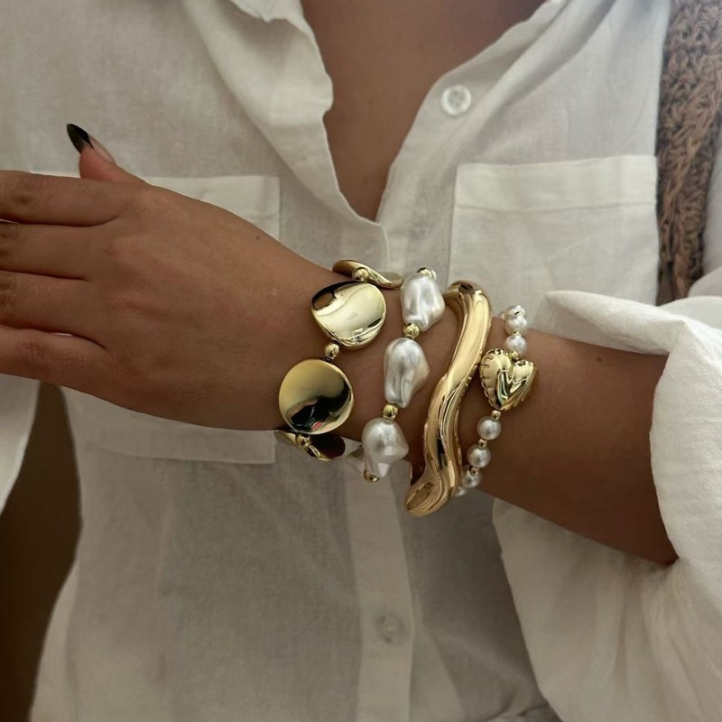 欧美跨境个性几何巴洛克手环Bracelet时尚夸张不规则CCB串珠手链|undefined