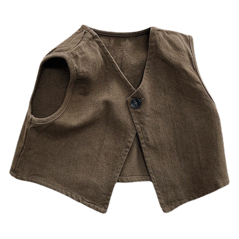 Estilo de moda simple ~ primavera y otoño nuevos niños y niñas Chaleco de estilo coreano japonés chaleco retro simple para niños