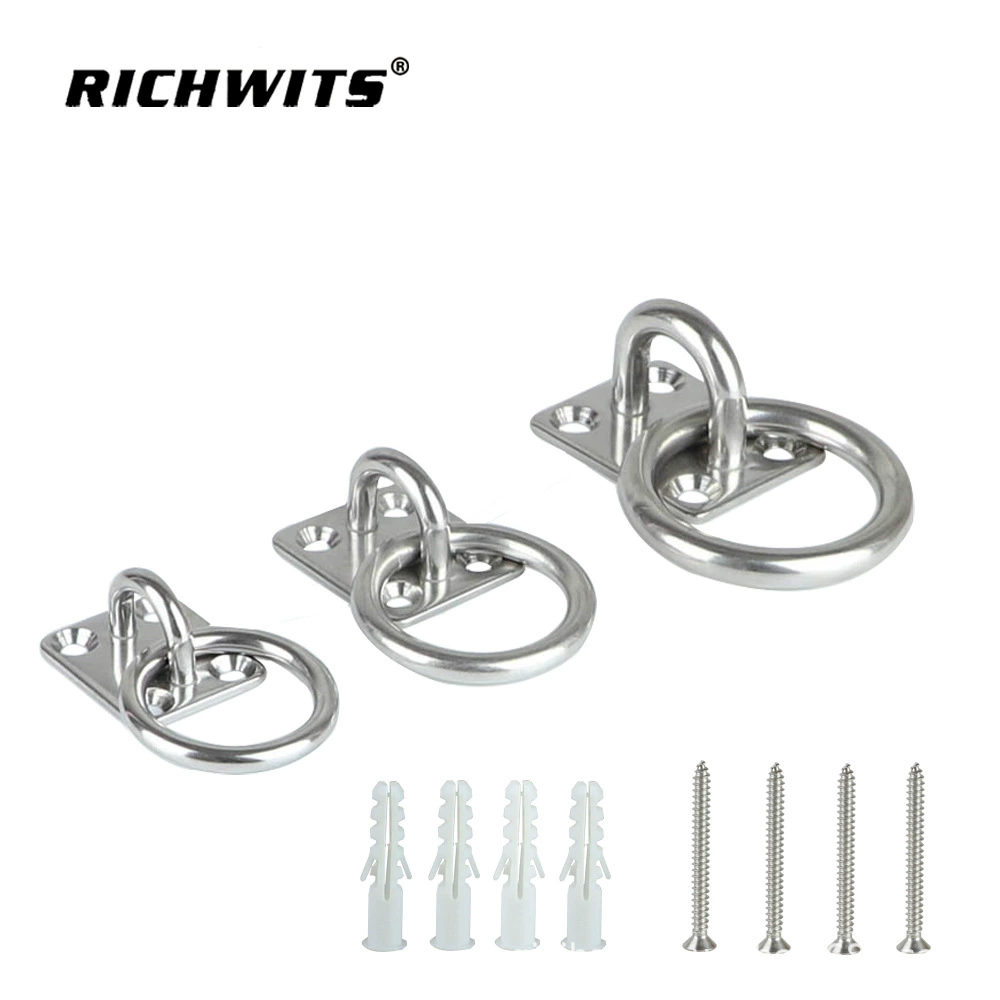 Крепежная пластина из нержавеющей стали с винтами, аксессуары для крепления солнцезащитных парусов, страховочный замок, квадратная дверная защелка с кольцом