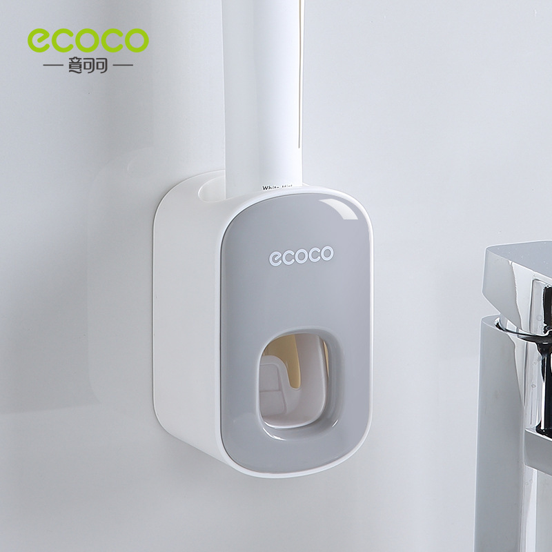 ecoco クリエイティブ歯ブラシ収納ラックパンチフリーマウスウォッシュカップ壁掛け浴室自動歯磨き粉絞り器|undefined