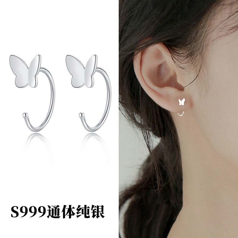 純銀イヤリング s999 純銀イヤリング 女性用 イヤリング シンプルで多用途、洗濯可能、就寝時も外さない、低刺激性のスターリングシルバーイヤーフック|undefined