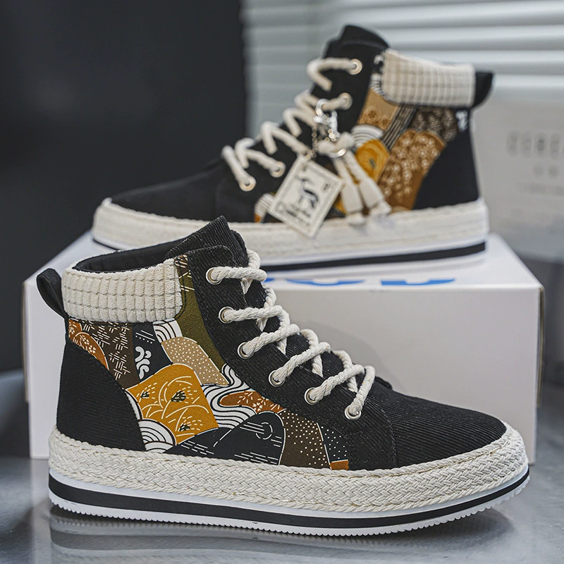 Осенние новые туфли с высоким верхом на высоком уровне