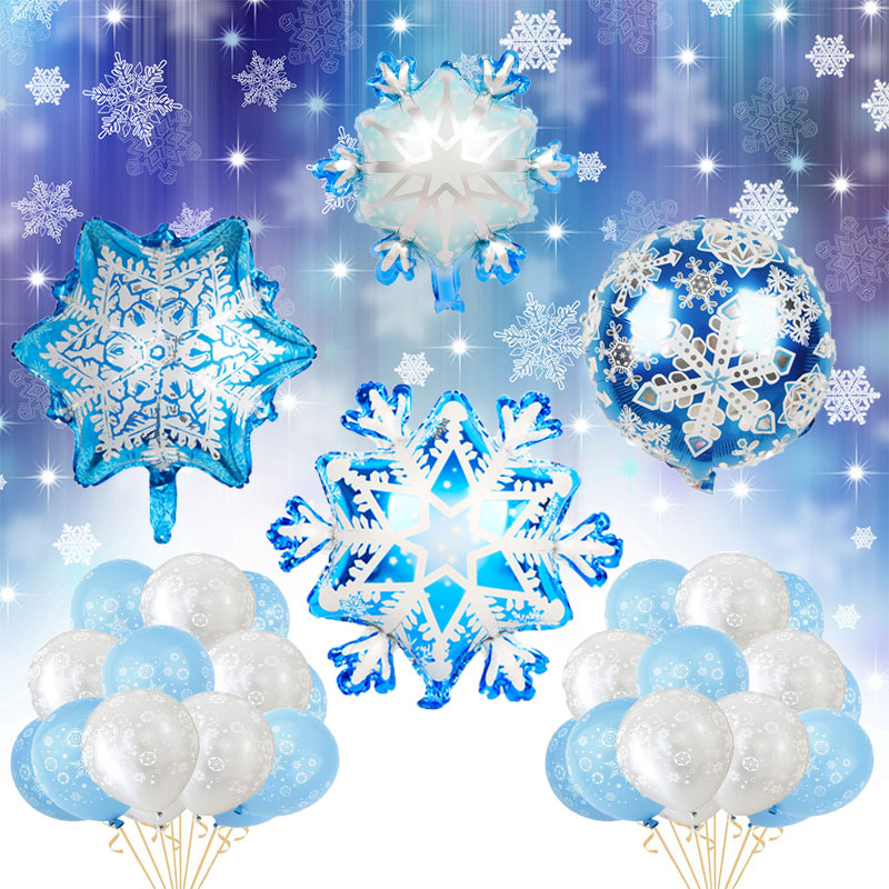 Navidad Copo De Nieve Emulsión Fiesta Globos display picture 1