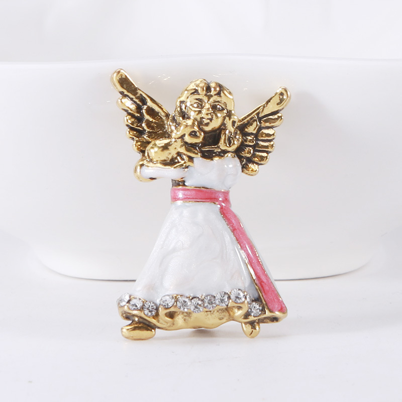 Angel Pattern Casual Elegant Lady Pin Angel Alloy Enamel Unisex Brooches