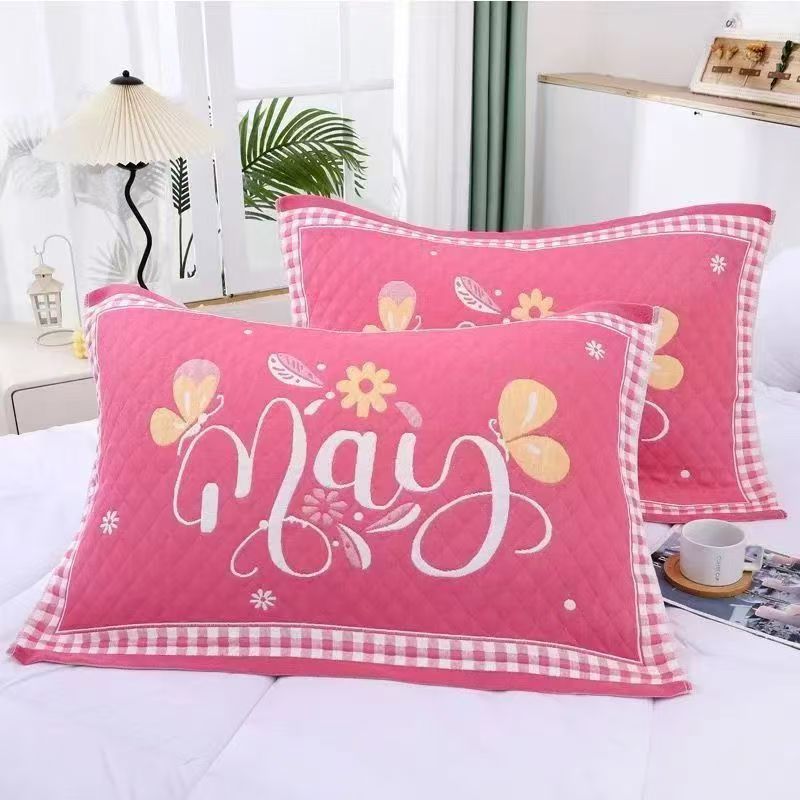 메이 플라워 나비 핑크 베개 커버
