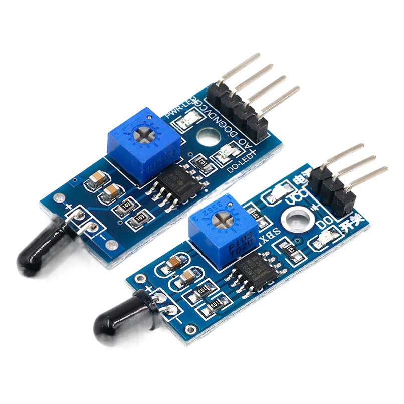 Модуль датчика пламени синего цвета, модуль обнаружения источника огня, инфракрасный приемный модуль, 3-проводная система, 4-проводная система