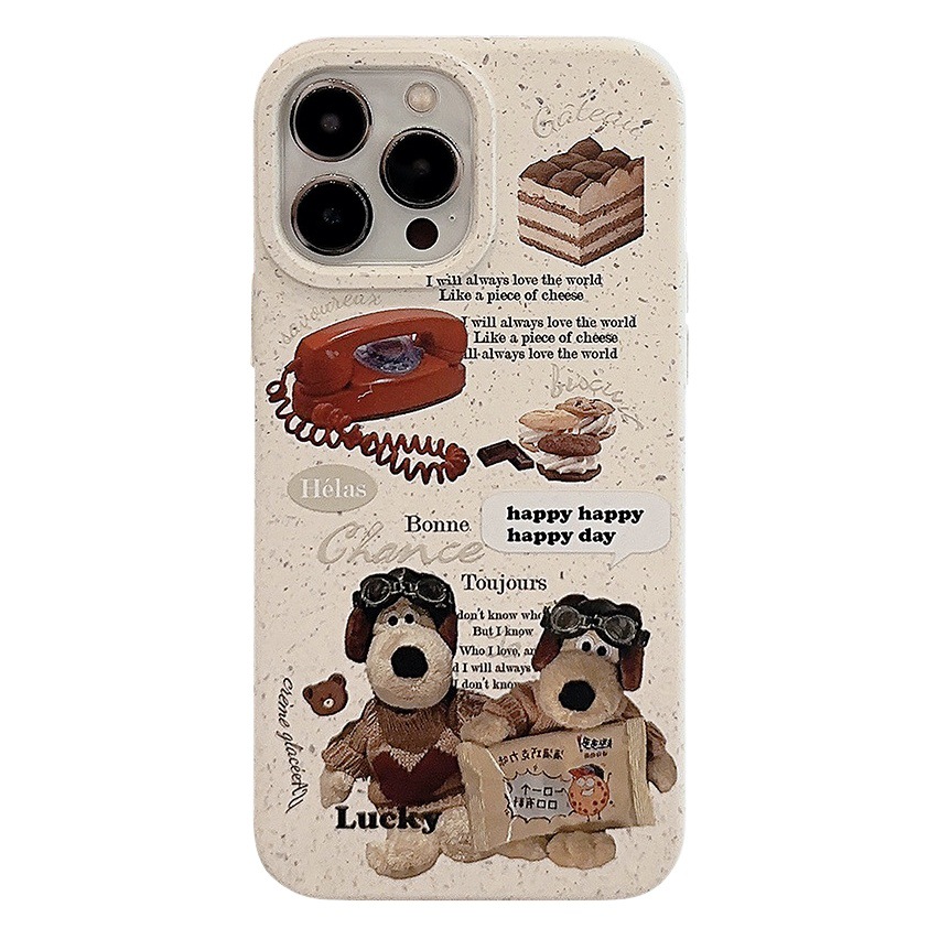 Funda para teléfono retro con diseño de perro, compatible con iPhone 17 Pro Max, iPhone 15, acabado mate para iPhone 13, a prueba de golpes para iPhone 16, suave para iPhone X