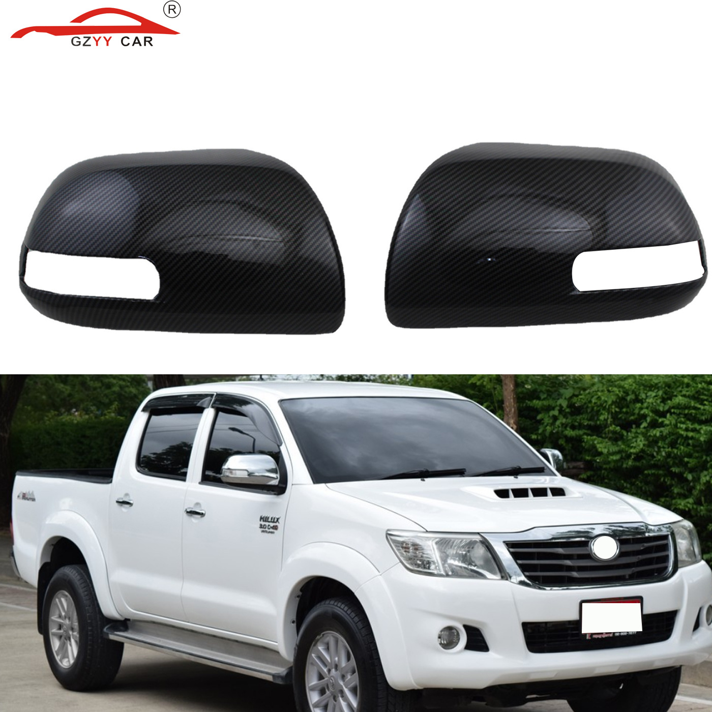 VIGO INNOVA FORTUNER 普瑞维亚 万佳 水转印 碳纤款 后视镜罩