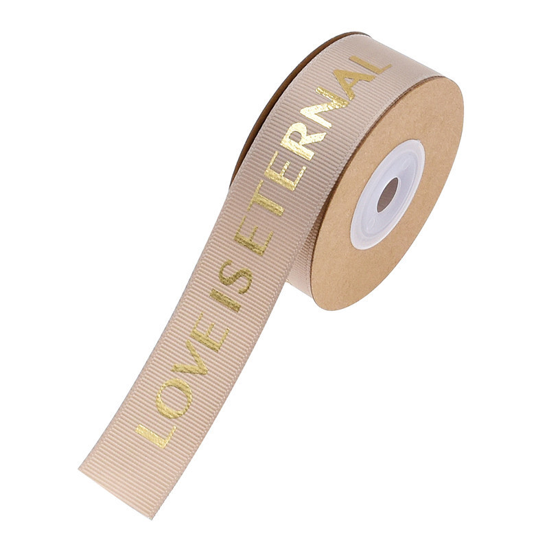 Transfronterizo nuevo estriado impresión amor eterno flor decoración pastel embalaje material de accesorios para el cabello cinta 10 metros