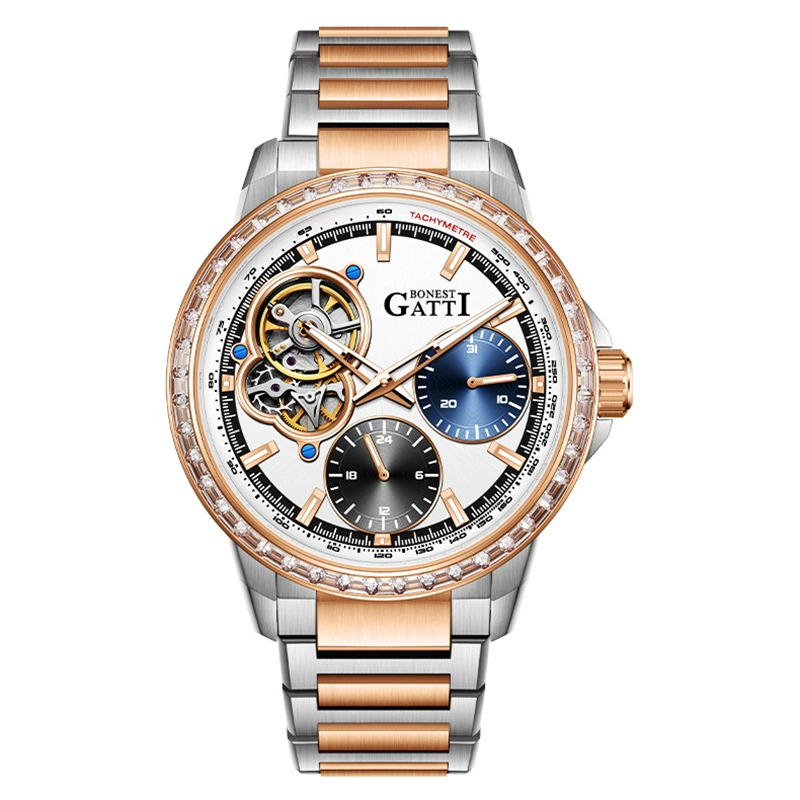 Mechanical swiss watch, mechanical watch, waterproof steel belt, Switzerland, fully automatic, high-quality style