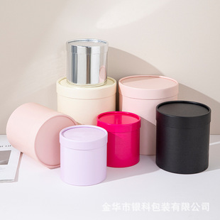 Eternal Flower Holding Bucket Large and Medium small size Round Flower-arranging Bucket Black and White Pink Small Cylinder Floriculture Gift Packaging Empty Box