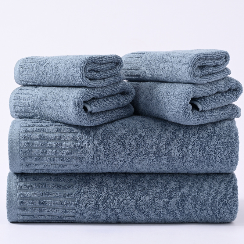 블루 울 목욕 타월 6 피스 세트