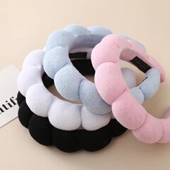 アマゾンの欧米のクロスボーダーの髪飾りの女性の顔を洗う雲のスポンジのカチューシャの高い頭の頂の化粧は化粧を落として髪のカチューシャの女性を束ねます。
