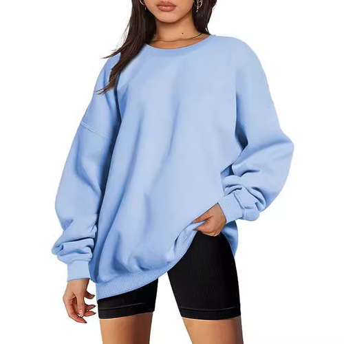 European and American foreign trade cross-border men's and women's Amazon best-selling round neck pullover loose casual lined sweatshirts for stock wholesale