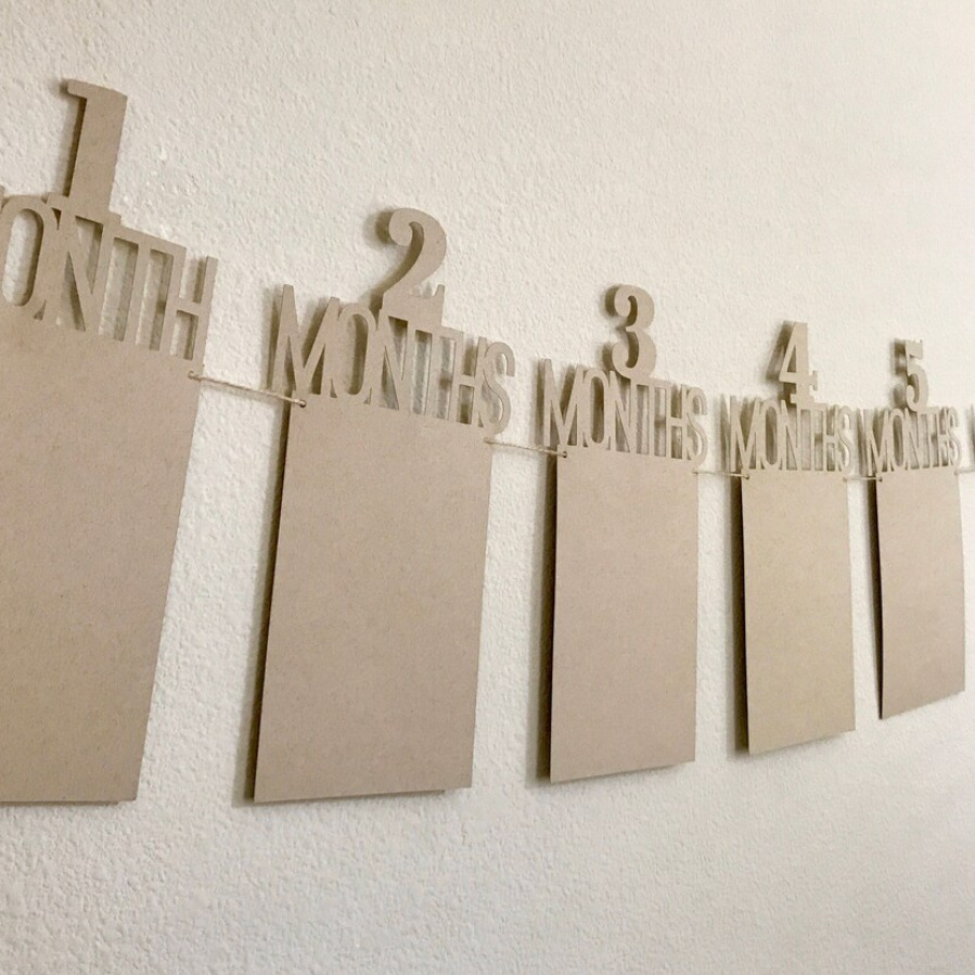 Personalizado 1 cumpleaños 1er aniversario foto banner mensual foto bebé cartón