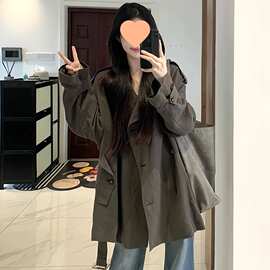 原版做法宽松风衣外套女2025秋冬新款小个子巨好看韩版高级感短款