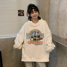 2025秋冬新款带帽外套一件代发网红同款宽松韩版chic中长款卫衣女