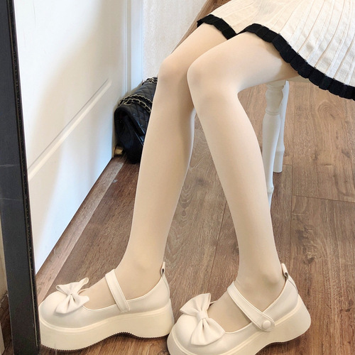 White stockings for women, pure milky white pantyhose, JK Japanese style lolita sexy black stockings spring and autumn thin anti-snagging stockings