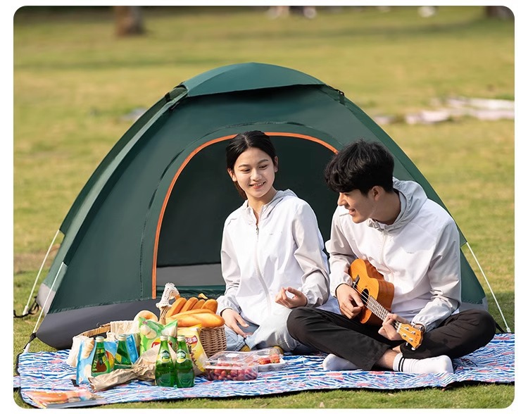 Outdoor Tent for 3-4 People, Fully Automatic, Thickened, Sun Protection Tent, 2-Person Single/Double Folding Portable Camping Tent