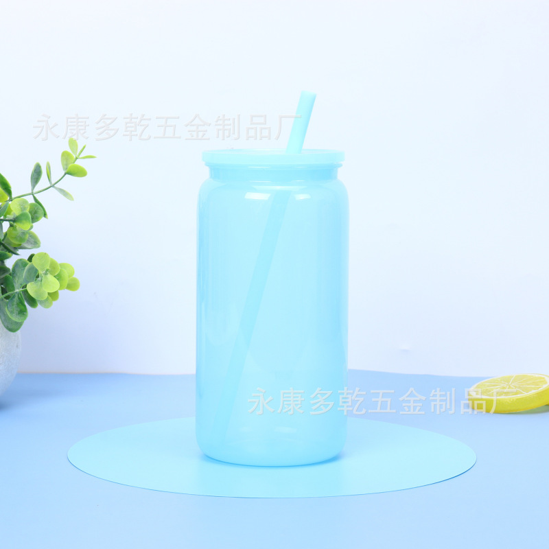 新品16オンスカラープラスチックメイソンカップカラーゼリースノーボールカップストローカップ20オンス二重プラスチックカップ|undefined