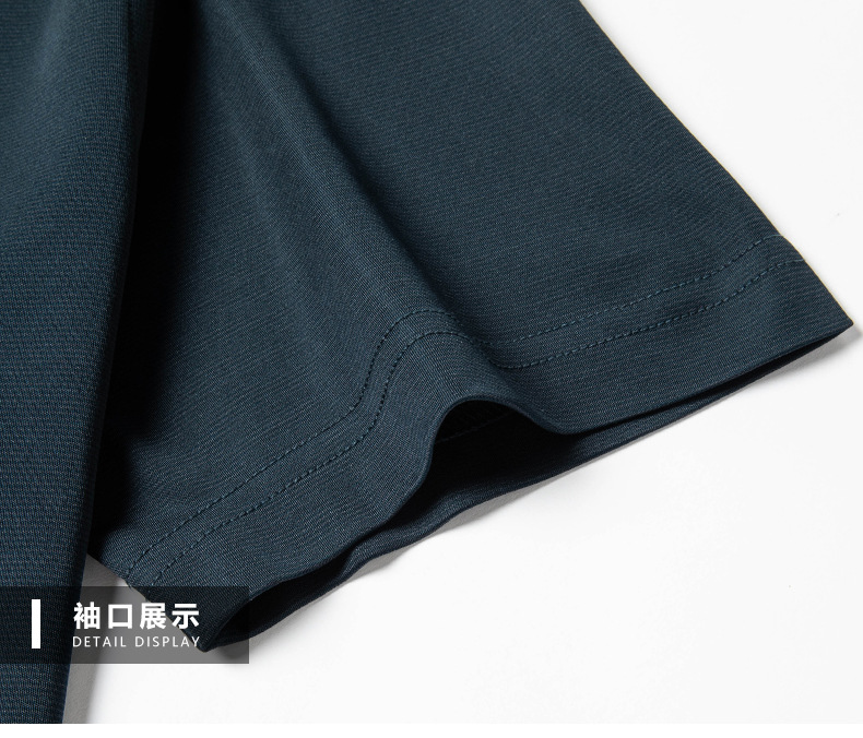 Áo polo nam ngắn tay lụa tơ tằm dáng rộng — Màu ảnh 84006 chi tiết 16