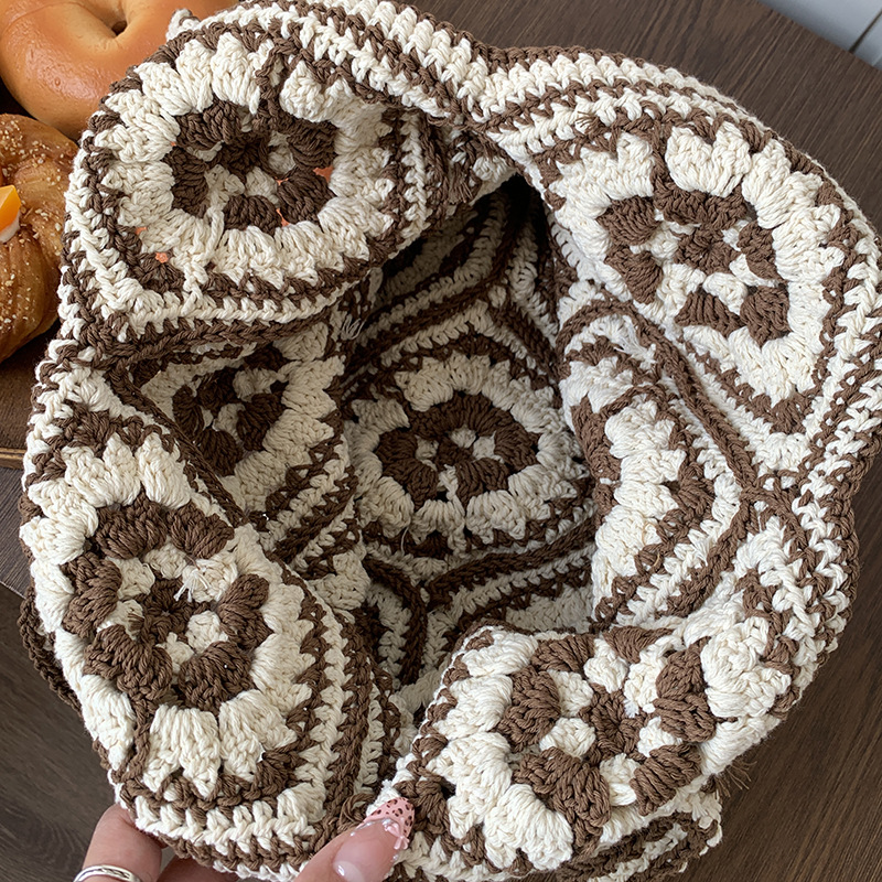 Cross-Border Crochet Knit Tote Bag, Handmade Women's Casual Travel Shoulder Bag, New Arrival Vacation Bag - Thumbnail 4
