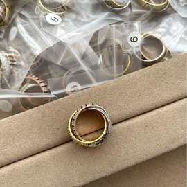 精工豹纹高级感戒指三色个性气质时尚戒指精致冷淡风百搭网红男女