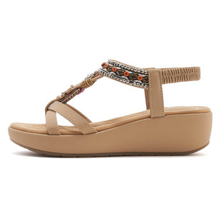 U670-3 Amazon new 2025 rhinestone casual Joker beach sandals plus size wedge shoes a generation of hair