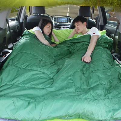 Universal Air Mattress, In-Car Sleeping – Vehicle-mounted inflatable bed - default-item-individual-double-sleeping-bag-with-hollow-cotton-filling-24kg-green