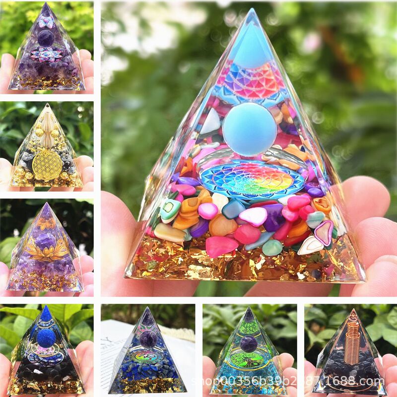 Crystal Ball Pyramid Ornaments Crystal Gravel Home Desktop Cross-Border Christmas Halloween Home Decoration