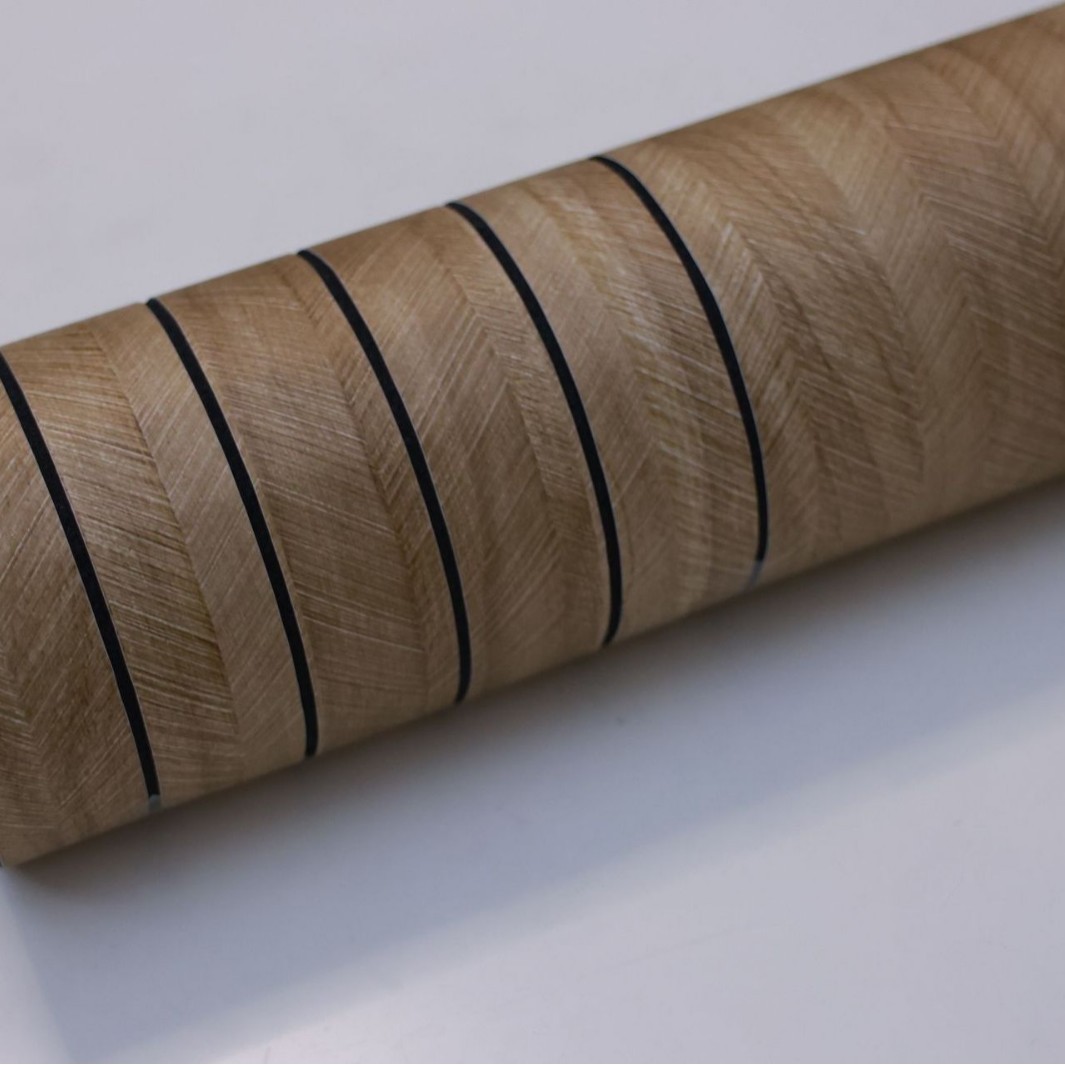 갈색 나무 물고기 뼈 패턴 (목재 장식 + 그릴) [두꺼운 자체 접착]