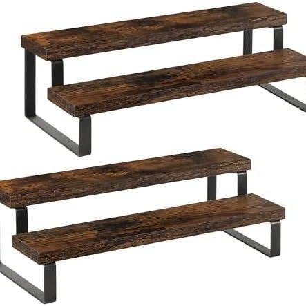 Solid wood storage rack iron and wood combined multi-layer storage rack sundry storage rack study decorative ornaments storage rack