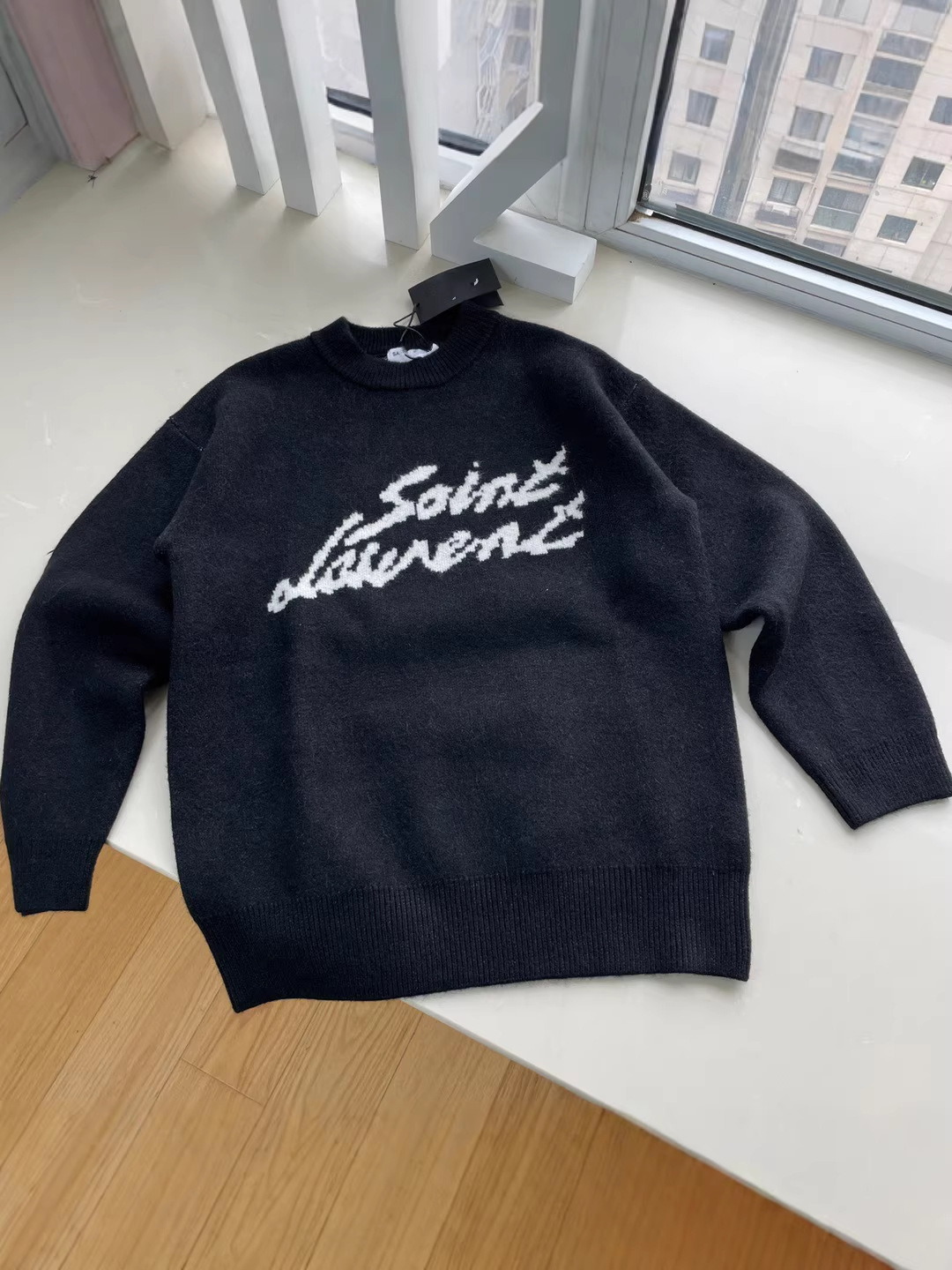 Edición correcta de alta versión marca de moda Ys otoño y invierno nuevo suéter de cuello redondo de lana de estilo masculino y femenino en stock transfronterizo