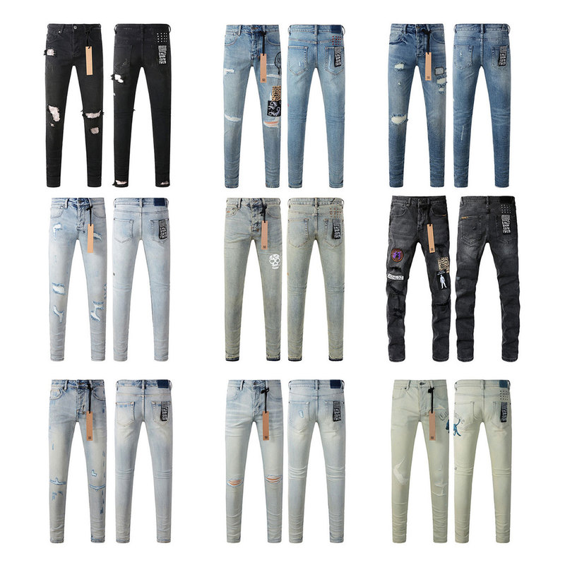 Ksubi Jeans European and American Trendy Brand Ksubi Jeans, Vintage Fashion Slim-Fit Ripped Hip-Hop Trendy Pants