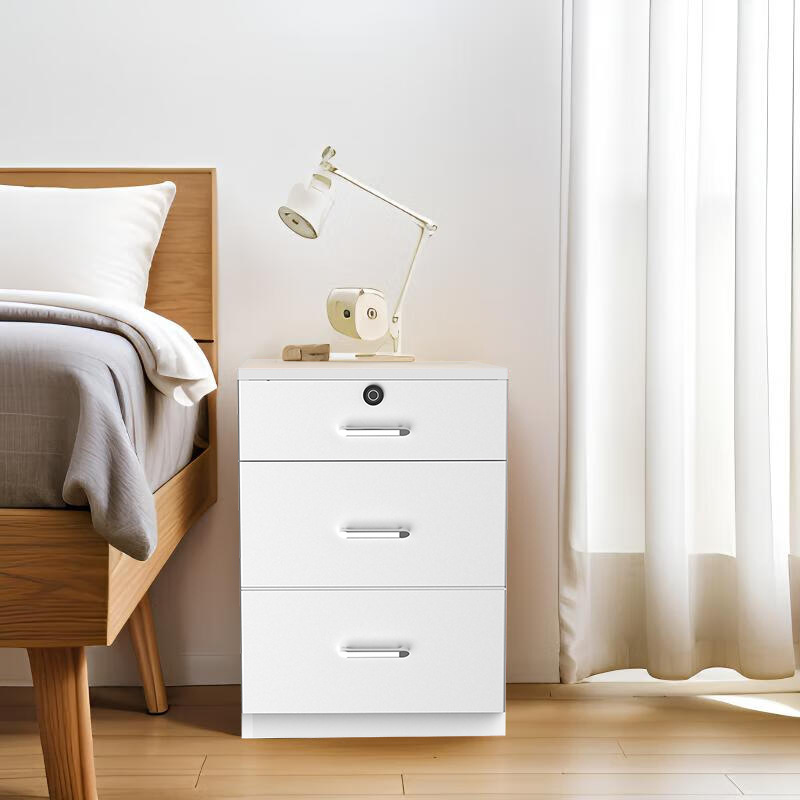 智能床头柜保险箱一体多功能简约现代无线充卧室家用储物床边柜子