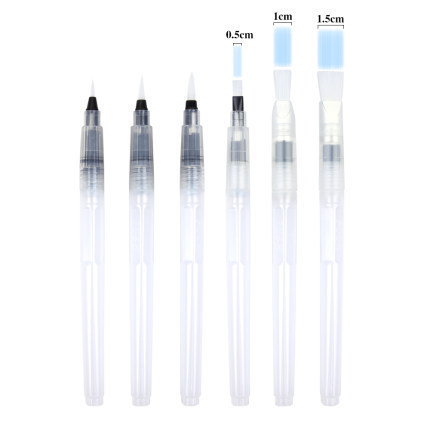 Fountain pen set solid watercolor gouache filling painting brush pointed flat pen water storage pen soft head