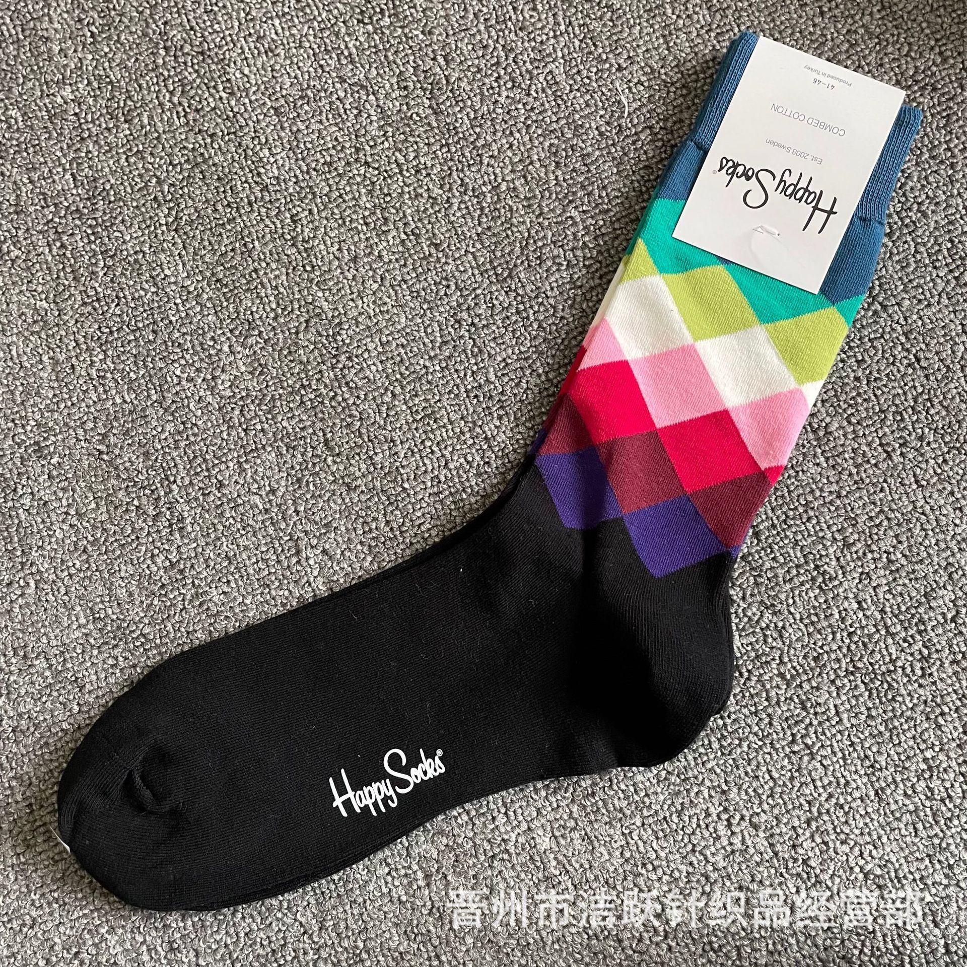 Happy socks新品高品质ハイレザー男性ソックススウェーデンコットンソックスファッションソックスカップルinsロング美脚ソックス