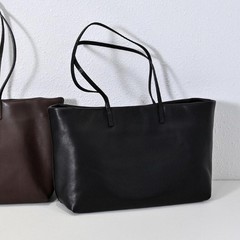 ネットセレブと同じスタイルのファッショナブルで多用途なトートバッグダークソリッドカラー牛革デザインの女性用ポータブルショルダーバッグ