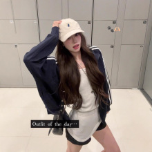立领卫衣女春秋2025新款chic韩系穿搭运动上衣休闲学生小个子外套