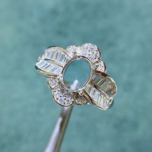 ���¿��ָ�п���S925���y��ڽ���Ů�pɫ�E�A6*8MM�Ƕˮ����ʯ