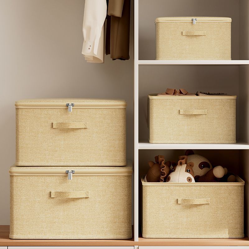 Cationic Covered Storage Box for Clothes and Quilts, Household Organizing Box, Foldableable Wardrobe Clothing Storage