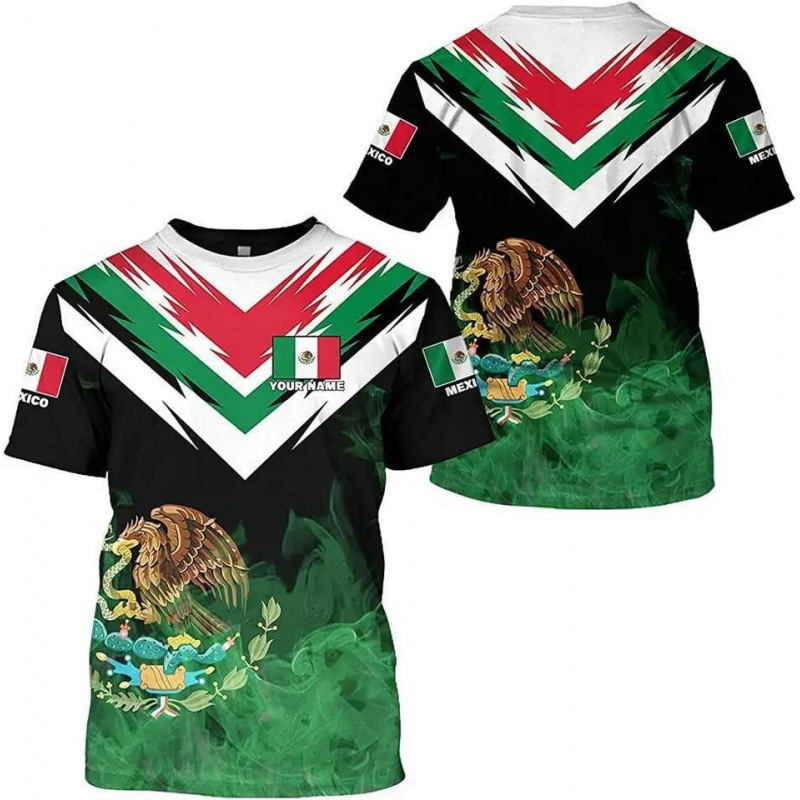 Comercio exterior transfronterizo AliExpress TK venta caliente impresión digital 3D camiseta de hombre manga corta casual serie mexicana blusa